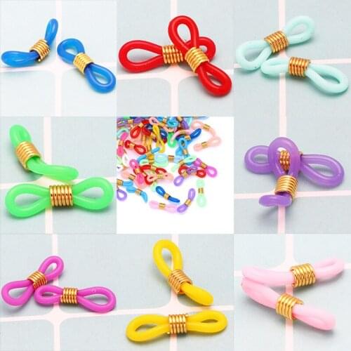 50Pcs Mixed Color Ear Hook Eyeglasses Chain Glasses Retainer Ends Rope Sunglasses Cord Holder Strap Retainer End Loop Connector