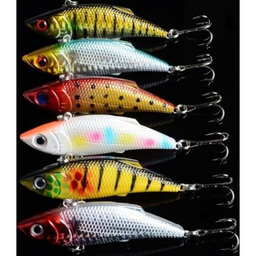 6Pcs VIB Fish Lure 8cm 11.8g Swimbait Pesca Vibration Swim Bait Crankbait Float Fishing Tackle