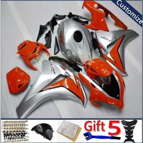 ABS Plastic Bodywork Set For CBR1000RR 2008 2009 2010 2011 CBR 1000RR 08 11 motorcycle fairing Injection mold silver orange