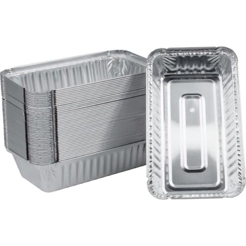 7X5 inch Aluminum Foil Pans with Lid For Restaurant Take-Out Packing Food 60pcs 700ML