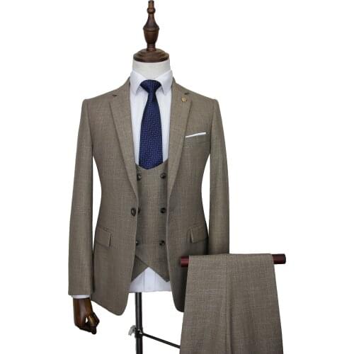 Free shipping new fashion design high quality men suits slim fit Male Groom Wedding suit blazers (jacket+pant+vest)