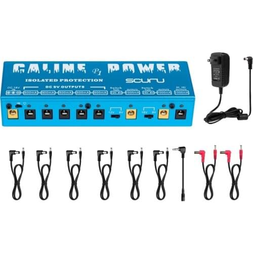 Caline P1 Isolated Power Supply 18V 2A 36W Guitar Effects Pedal 8 Isolated Outputs Power Supply P1 Blue Color Guitar Accessories