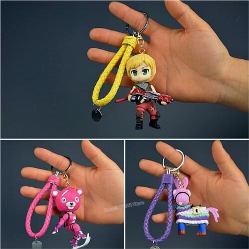 Fortnites Keychain Pendant Game Fortress Night Garage Kit Model Doll Rainbow Horse Pink Bear Alpaca Donkey Christmas figure Toys
