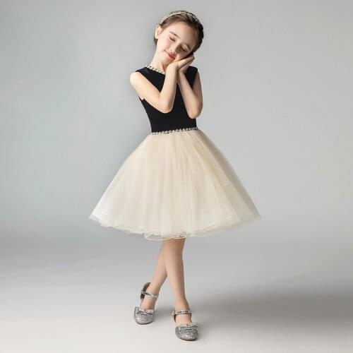 Caustom made crystal sleeveless ball gown children girls party dress