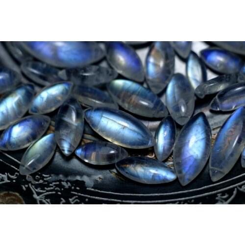 One piece AA loose beads white blue rainbow moonstone MORQUISE for DIY jewelry making FPPJ wholesalenature