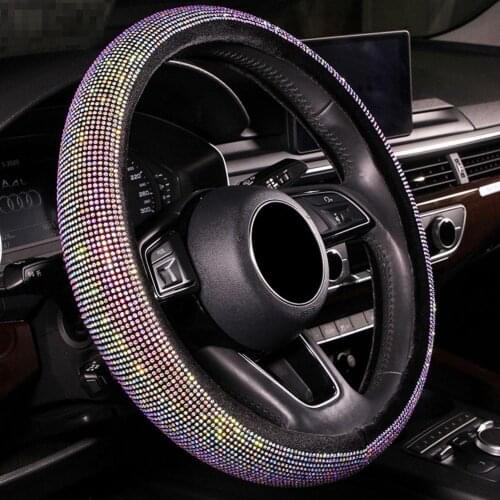 Full Crystal Steering Wheel Cover Rhinestone Diamond Car Steering Wheel Covers Car Styling Auto Car Interior Accessories Set