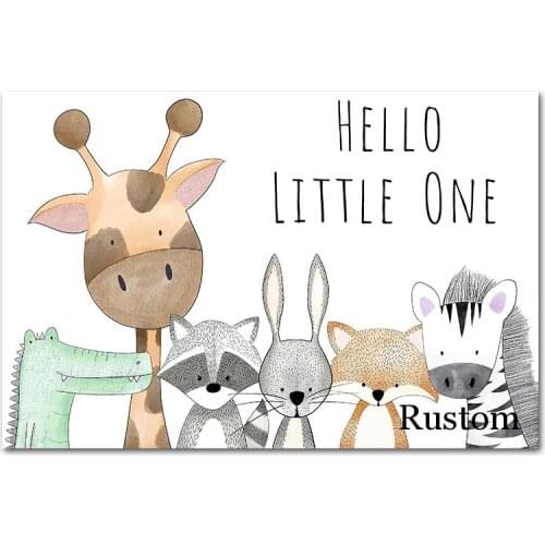 Kids Room Decor Baby Nursery Canvas Wall Art Cartoon Animal Posters On The Wall Decorative Canvas Paintings Frameless Prints