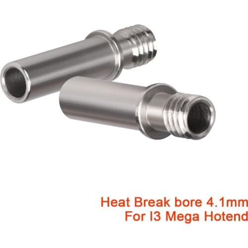 3D Printer Parts Heat Break Bore 4.1mm All Metal Throat For ANYCUBIC I3 Mega S Upgrade V5 J-Head Hotend Kit Heat Block 7.5x26mm