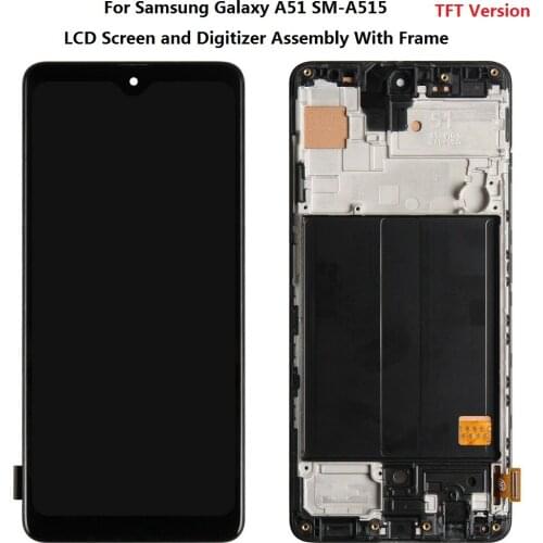 For Samsung Galaxy A51 SM-A515 (TFT without Fingerprint Function)LCD Screen and Digitizer Touch Screen Assembly+Frame Black