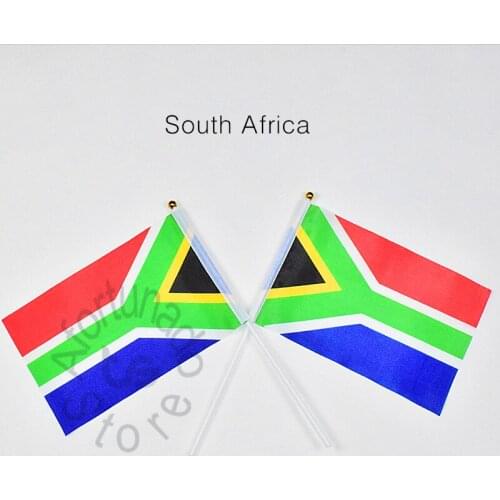 South Africa flag Banner 14*21cm hand waving National flag Home Decoration flag banner