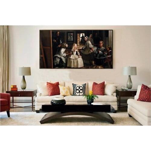 Giant poster classical portrait canvas painting picture from Velazquez Diego Rodriguez The Family of Felipe IV or Las Meninas