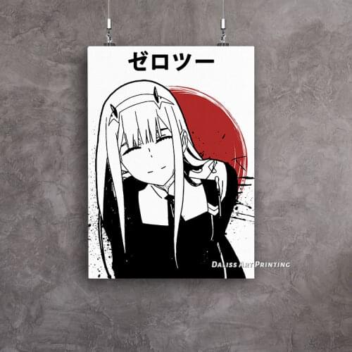 Canvas Anime Zero Two 002 Kawaii Smile Pictures Home Decoration Paintings Poster HD Prints Wall Art Modular Living Room Framed