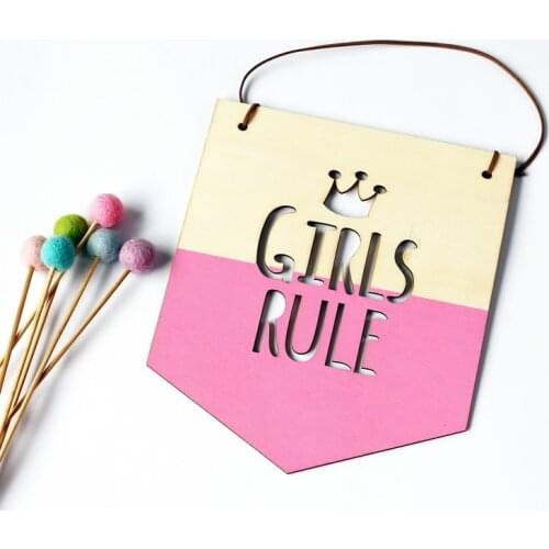 INS Nordic Style Wooden Positive Slogan Banner Garland Ornaments For Kids Room Decoration Wall Hanging Nursery Decor Photo Props