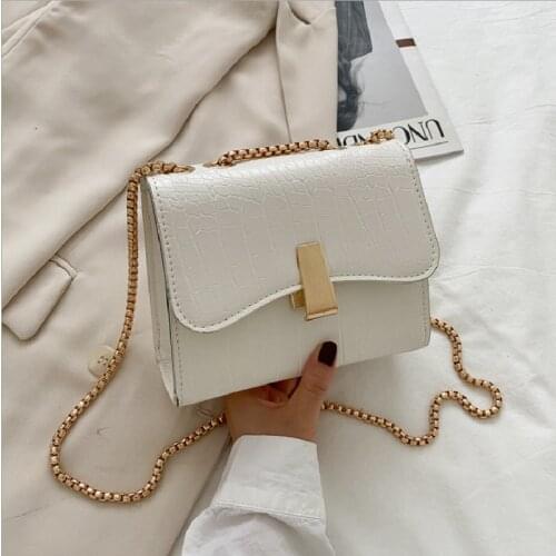 Crocodile Pattern Crossbody Bags For Women 2021 Pu Leather Trend Designer Shoulder Handbags Chain Metal Buckle Bag Сумка Женская