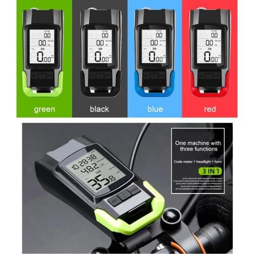 Multifunctional 3 in 1 Wireless Computer Bicycle T6 LED Headlight with Speaker Horn Portable Light Mountain Bike Lights