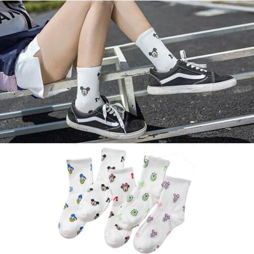 Cartoon women socks Animal Mickey long socks Funny Harajuku socks Cotton Korea Style Female Casual Cute Mouse Socks