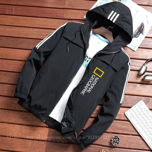 National Geographic Jacket Mens Survey Expedition Scholar Top Jacket Mens Fashion Outdoor Clothing Funny Windbreaker Hoodie