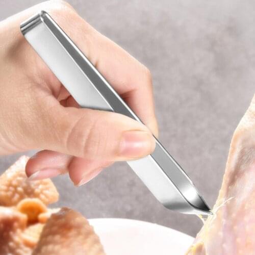 Stainless Steel Fish Bone Tweezers Remover Pincer Puller Tongs Pull Out Animal Hair Seafood Tool Kitchen Gadgets Tools