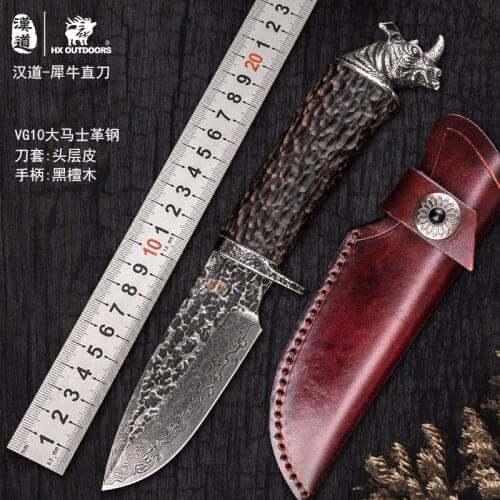HX OUTDOORS knives hunting knife seal good hardness Damascus knives curve fefence tool survival camping EDC TOOLS