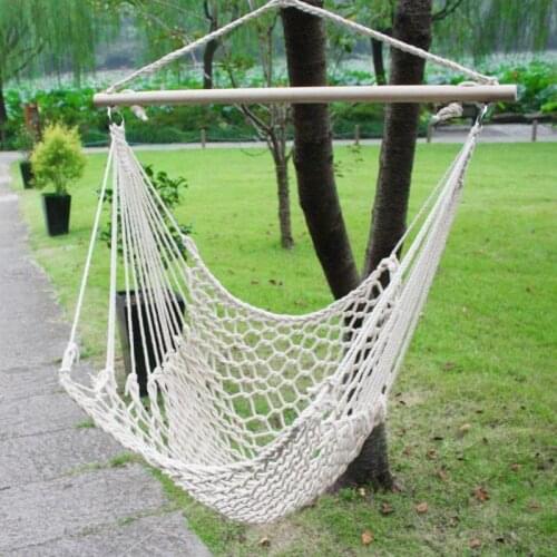 Portable Hammock Chair Wall Hang Swing Rope Outdoor Indoor Garden Kids Seat