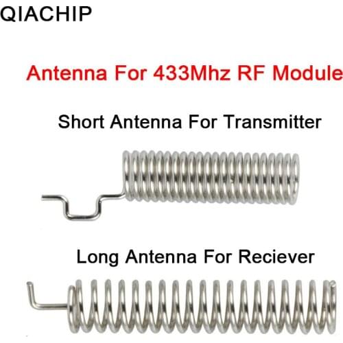 QIACHIP 2pcs 433MHz RF Spring Antenna RF Receiver Transmitter Module 433 MHZ For Smart Home Light Wireless Remote Control Switch