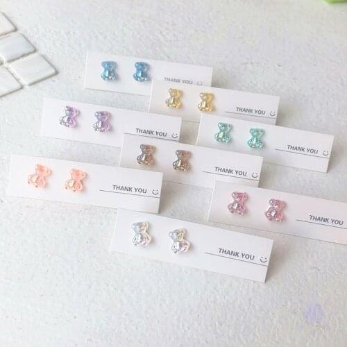 925 Silver Needle Colorful Earing Studs Gummy Bear Earrings Jewelry Vintage Cute Accessories Gift Piercing Designer for Women