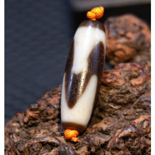 Treasure Unique Magic Power Tibetan Old Agate tiger-tooth dZi Bead Pendant A T Timestown UPD22