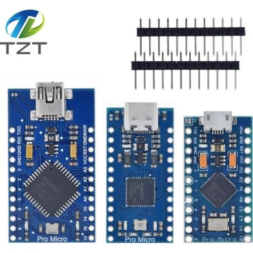 TZT Pro Micro ATmega32U4 5V 16MHz Replace ATmega328 For Arduino Pro Mini With 2 Row Pin Header For Leonardo Mini Usb Interface