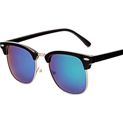 Womens Sunglasses European and American Classic Retro Frog Mirror Female Rice Nail Half-frame Anti-UV Driving Glasses