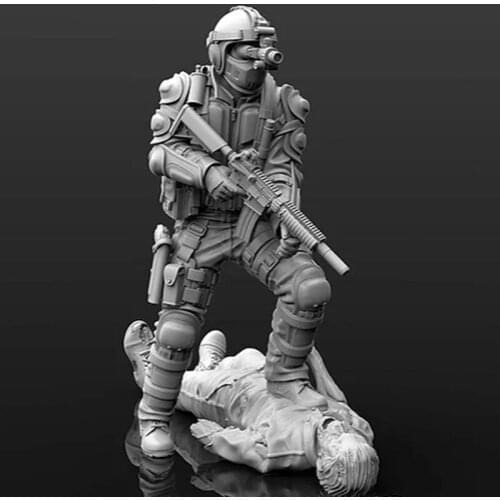1/35 Anti-terrorist Team and Biochemical Zombies Figure Resin Character Model R403