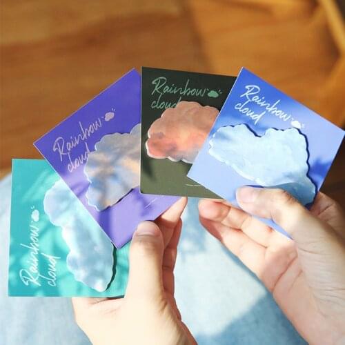30 Sheets Kawaii Rainbow Cloud Sticky Notes Notepad Memo Pad Message Index Sticker DIY Scrapbooking Stationery Office Supplies