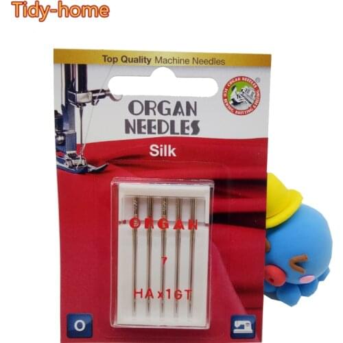 5pcs/pack Top Quality ORGAN Home Sewing Machine Needles for Silk HAx1GT Size 7 Special Needles for Velvet Satin Silk Underwear
