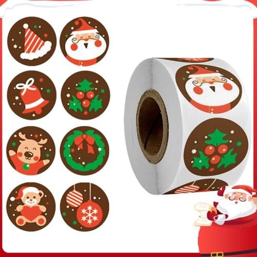500pcs Merry Christmas Stickers Xmas Decorative Envelope Seals Stickers Christmas Gifts Box Labels Decorations New Year