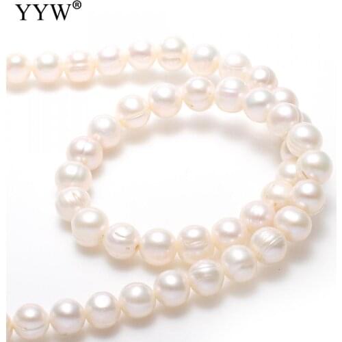 7-8mm Natural Round Freshwater Pearl Beads Jewelry Pearls For Making Necklace Bracelet Earrings Loose Pearls Bead 0.8mm 15 Ich