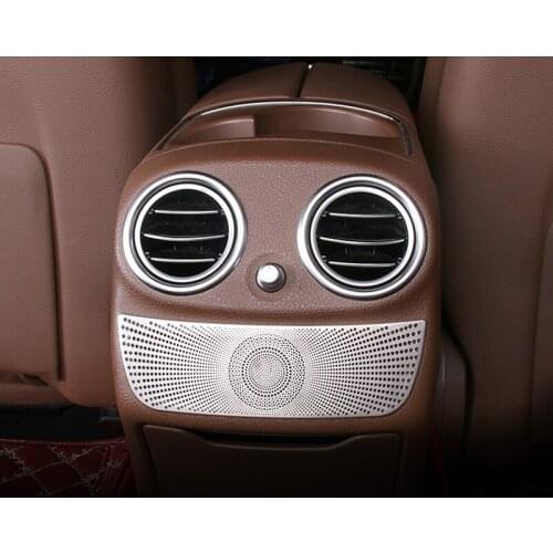 Car Rear Exhaust Vent Audio Speakers Panel Sticker Trim Decoration For Mercedes Benz E Class W213 2016-2018 Interior Accessories