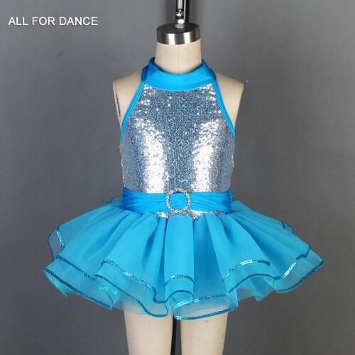Girl Stage Performance Ballet Tutu Kid dance Costume Ballet Dance wear ballerina dance tutu light sea blue tutu