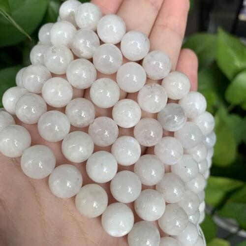 AA High Quality Natural Stone Moonstone Beads Round Loose Beads 6mm 8mm 10mm For Jewelry Making DIY Necklace Bracelet 15inch