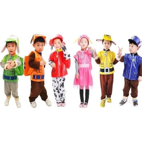 Kids Birthday Party Costume Zuma Rocky Marshall Chase Skye Rubble Halloween Cosplay Costume Boys Girls Carnival Dress Patrol Dog