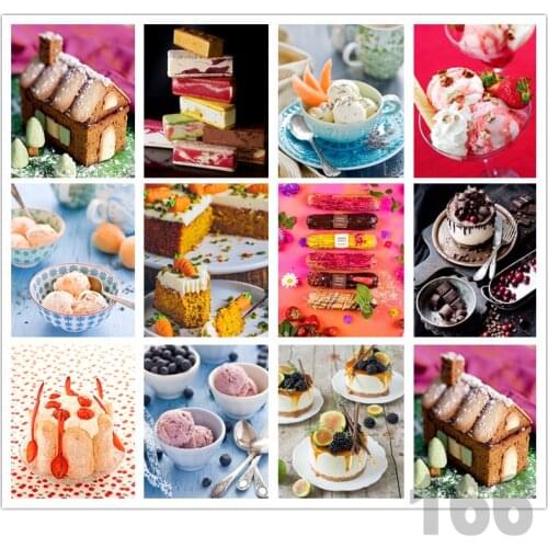 Food Picture 5d Diamond Painting Full Square Cake Diamond Embroidered Cross Stitch Kitchen Restaurant Bar Decoration