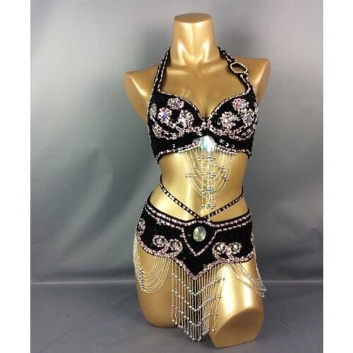 Belly dancing suite belt+bra 2 piece set samba costumes club USA bra size accept any size 14 color in tf209