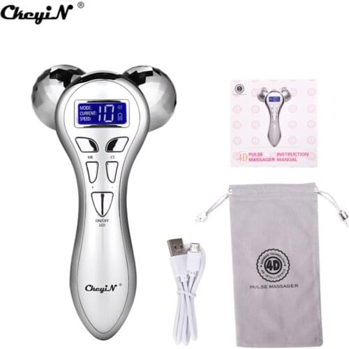 CkeyiN Micro-current Vibration Massager 3D Roller Facial Massager Y Shape Rotating V Face Lift Face Massage Face Lifting Machine