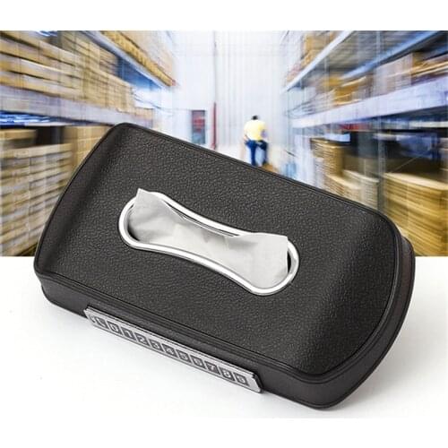 Multifunction Car Sun Visor Tissue Box Headrest Hanging Block Type Card Holder Parking Phone Number Plate