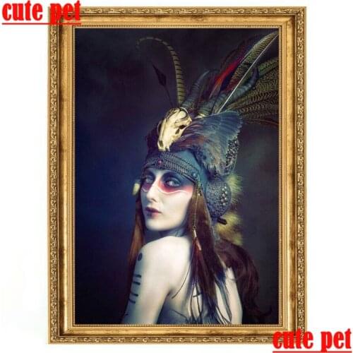 5D Tribal style woman DIY Wallpaper Diamond Painting Diamond Embroidery Rhinestone Mosaic Cross Stitch Kit Home Decoration gift