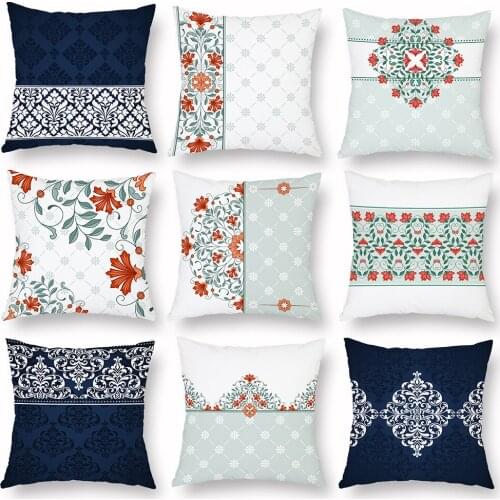 Classical Pattern Cushion Cover Plaid Home Decoration Pillow Case Nordic Throw Livingroom Luxury Textile 45x45cm Polyester