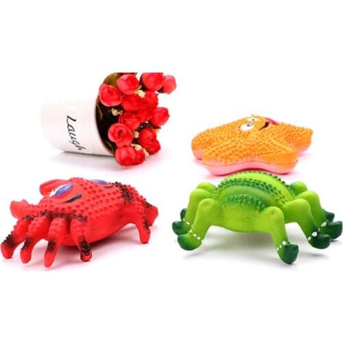 1 PC Non-toxic Pet Supplies Interactive Pet Chew Tools Sound Toys Puppy Accessories Spider Crab Shape Dog Toy