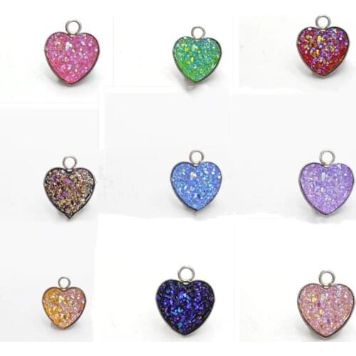 New Pattern Fashion Creative Peach Heart Love Shape 304 Stainless Steel Star Resin Pendant Hand Making Jewelry Diy Accessories