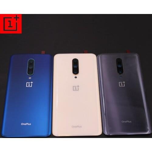 Original Oneplus 7 Pro 7pro Battery Back Cover Glass Phone Replacement Repair Parts Housing Protective Panel Case &Camera Lens