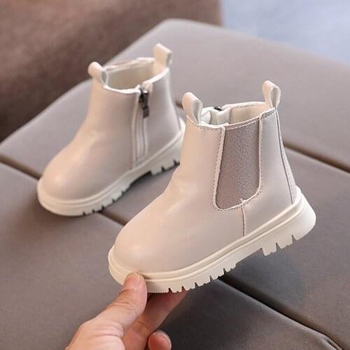 2021 Autumn Winter kids leather Martin boots waterproof kids sneakers gray black boots suitable for baby girls boys boots shoes