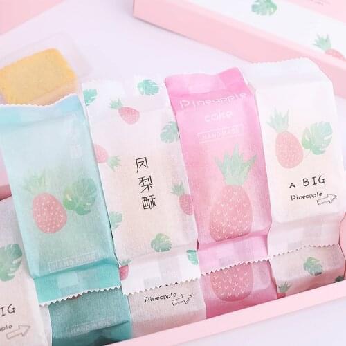 50 Pcs Pineapple Cake Packaging Bag DIY Bake Plastic Cake Bags Cookie Packaging Plastic Bags For Biscuits Candy Food Bakery