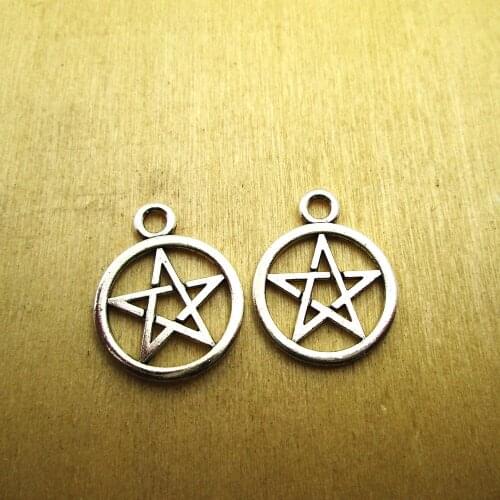 20pcs 20x25mm Pentagram Charms Pentagram pendant DIY necklace/ bracelets charms antique silver tone